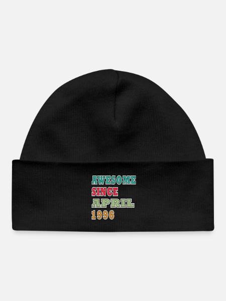 Awesome since April 1996 Retro Typo - Baby Organic Beanie - black