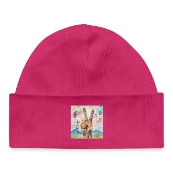 Peace Finger Tattoo Music Art - Baby Organic Beanie - hot pink - Front