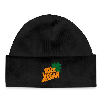Nutrition alimentaire 100 % vegan Drôle - Bonnet bébé bio - noir - Devant