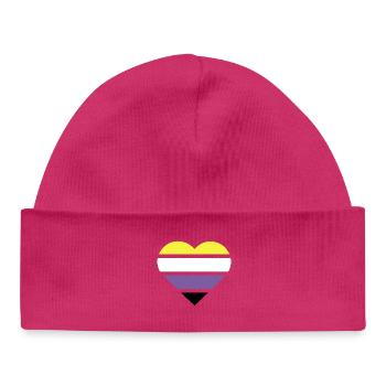 Drapeau de la fierté Cœur · Non-binaire - Bonnet bébé bio - hot pink - Devant