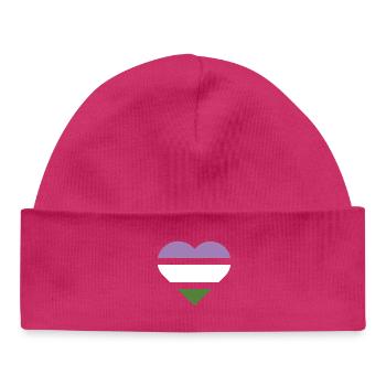 Drapeau de la fierté Cœur · Genderqueer - Bonnet bébé bio - hot pink - Devant