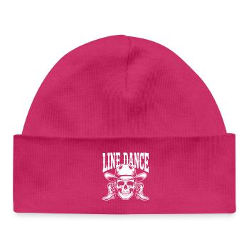 Line Dance Skull Cowboy Boots - Baby Organic Beanie - hot pink - Front
