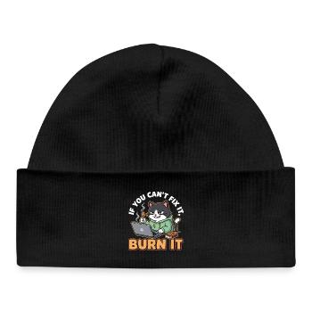 Burn It – Lustiger Spruch für Programmierer - Baby Organic Mütze - Schwarz - Vorne