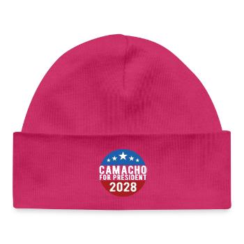 Parodie d’emblème Camacho 2028 Drôle Je ne sais pas - Bonnet bébé bio - hot pink - Devant