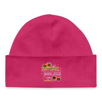 Next Level: Schulkind 2026 Gaming Einschulung - Baby Organic Mütze - hot Pink - Vorne