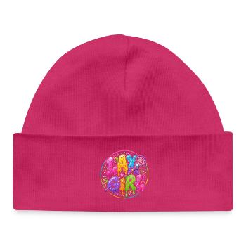 Lax Girl: Neon-Lacrosse - Baby Organic Mütze - hot Pink - Vorne