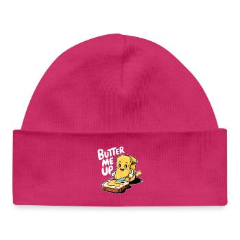 Butter Me Up Cartoon Toast Funny - Baby Organic Beanie - hot pink - Front