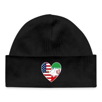 USA Iran Dove of Peace Love - Baby Organic Beanie - black - Front