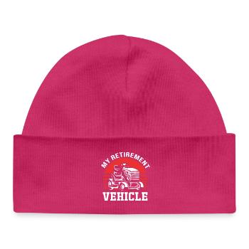 Pelouse (prairie) Tondeuse à gazon - Bonnet bébé bio - hot pink - Devant