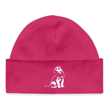 Border Terrier « Édition noire » - Bonnet bébé bio - hot pink - Devant