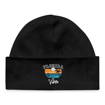 florida vibes Retro Florida - Baby Organic Beanie - black - Front