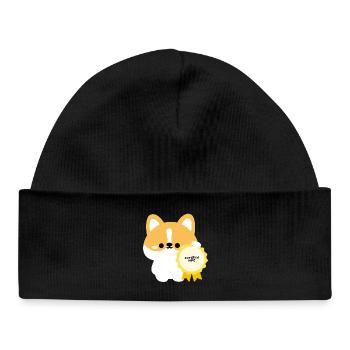 Certified NPC Corgi  - Baby Organic Beanie - black - Front