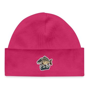 Carp Chase The Dream – Spiegel-Karpfenfischen-Design - Baby Organic Mütze - hot Pink - Vorne