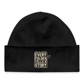 Every Folder Tells a Story - Baby Organic Beanie - black - Front