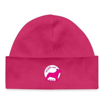 Carlin, cercle de chiens, humour, vie de bureau, amour animal - Bonnet bébé bio - hot pink - Devant