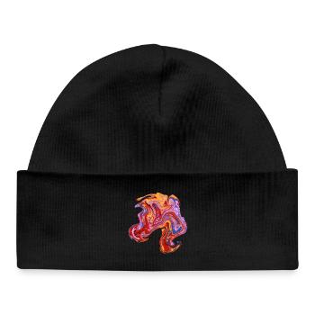 Color swirl neon pattern - Baby Organic Beanie - black - Front
