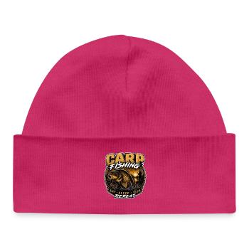 Karpfenangeln – Read, Sleep Fish Wiederholungsdesign - Baby Organic Mütze - hot Pink - Vorne
