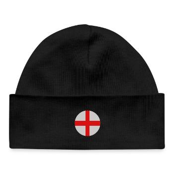 Round English flag - Baby Organic Beanie - black - Front
