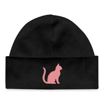 Cat Outline - Pastel - Baby Organic Beanie - black - Front