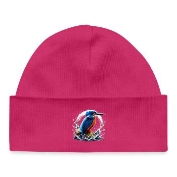 Low-Poly-Eisvögel-Design - Baby Organic Mütze - hot Pink - Vorne
