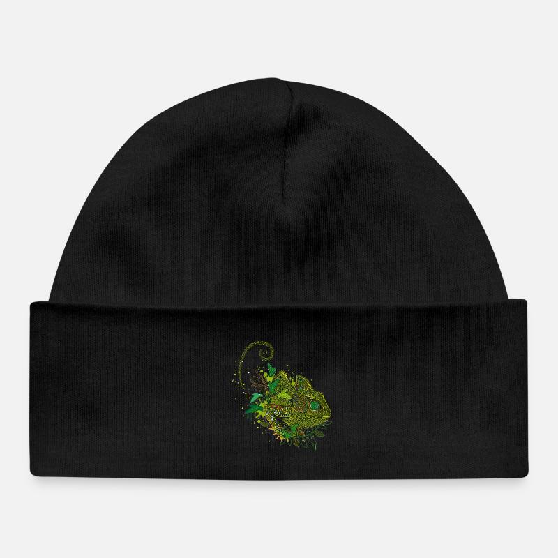 un caméléon - Bonnet bébé bio - noir