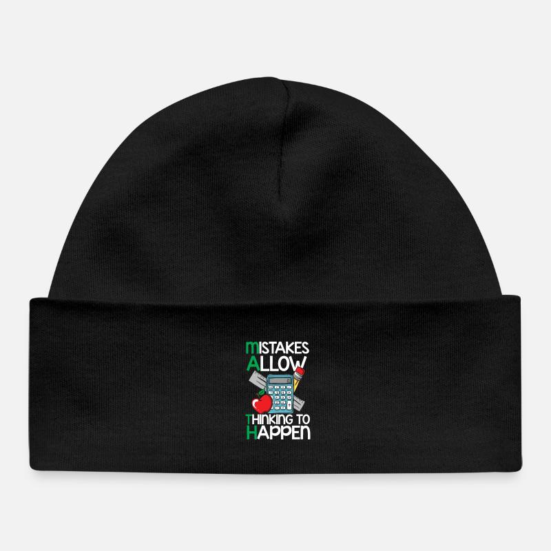 mathematics - Baby Organic Beanie - black
