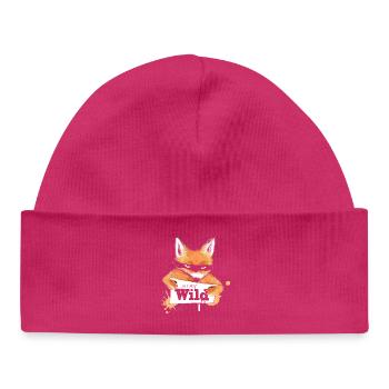 Fuchs mit einer Nachricht - Baby Organic Mütze - hot Pink - Vorne