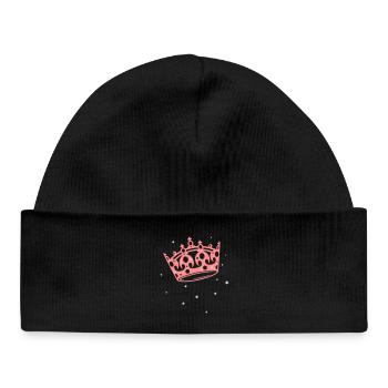 Princesse, Queen Couronneavec des étoiles. - Bonnet bébé bio - noir - Devant