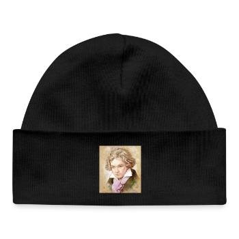 Ludwig van Beethoven in watercolor style - Baby Organic Beanie - black - Front