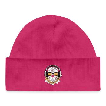Crâne de musique - Bonnet bébé bio - hot pink - Devant