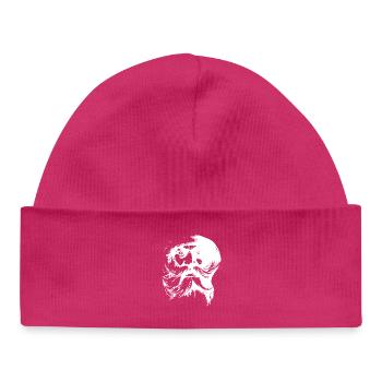 Visage rétro du Père Noël - Bonnet bébé bio - hot pink - Devant