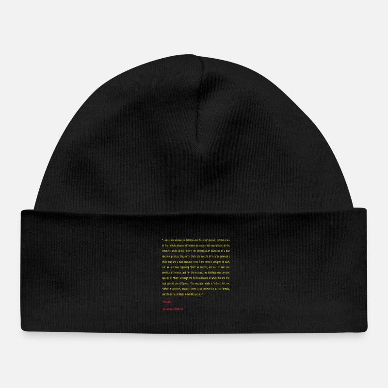 Aristotle Metaphysics Book ten - Baby Organic Beanie - black