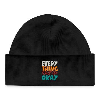 Everything Will Be Okay - Baby Organic Beanie - black - Front