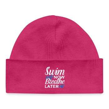 Funny swim spell - Baby Organic Beanie - hot pink - Front