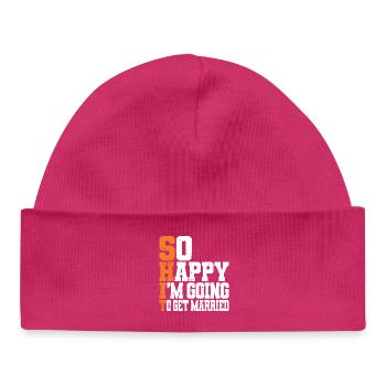 Funny Bachelor Party Engagement Wedding Married - Baby Organic Beanie - hot pink - Front