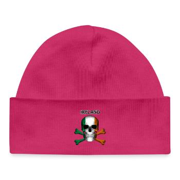 Skull Jolly Roger Pirate Flag Irlande R6Z - Bonnet bébé bio - hot pink - Devant