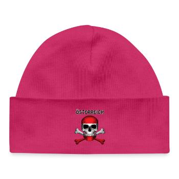 Crâne Jolly Roger Pirate Flag Oesterreich R6Z - Bonnet bébé bio - hot pink - Devant