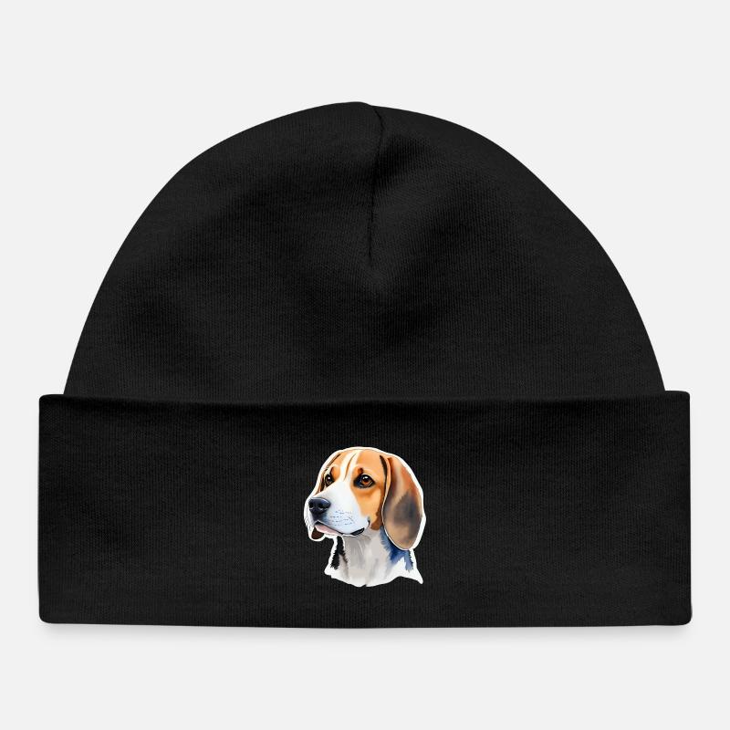 Beagle - Bonnet bébé bio - noir