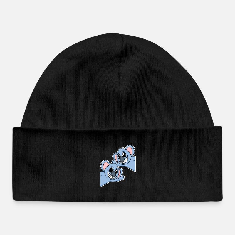 Koala Koalas - Bonnet bébé bio - noir