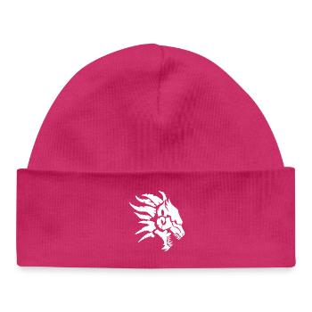 La bête infernale (blanc) - Bonnet bébé bio - hot pink - Devant
