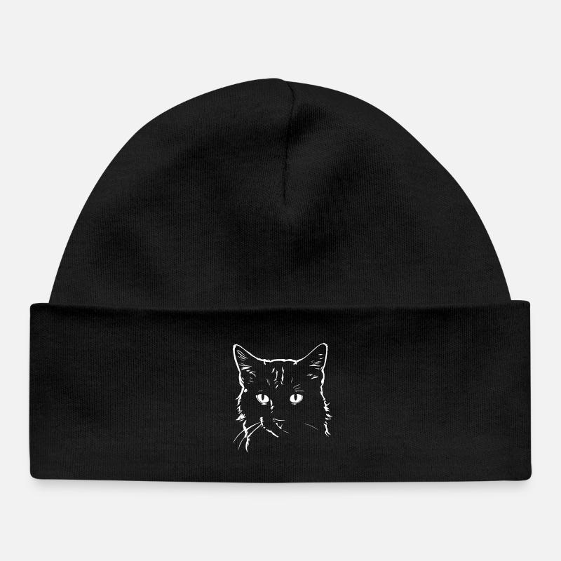 Chat 4 - Bonnet bébé bio - noir