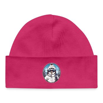 Süßer Pinguin - Baby Organic Mütze - hot Pink - Vorne