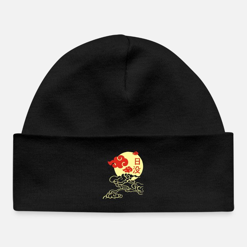 Coucher de soleil manga - Bonnet bébé bio - noir