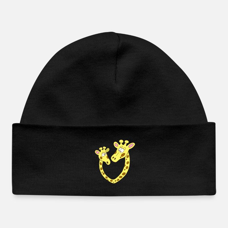 Coeur de girafe - Bonnet bébé bio - noir