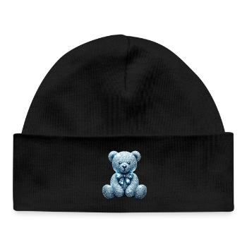 Crystal Bear Diamant Diamanten - Baby Organic Mütze - Schwarz - Vorne