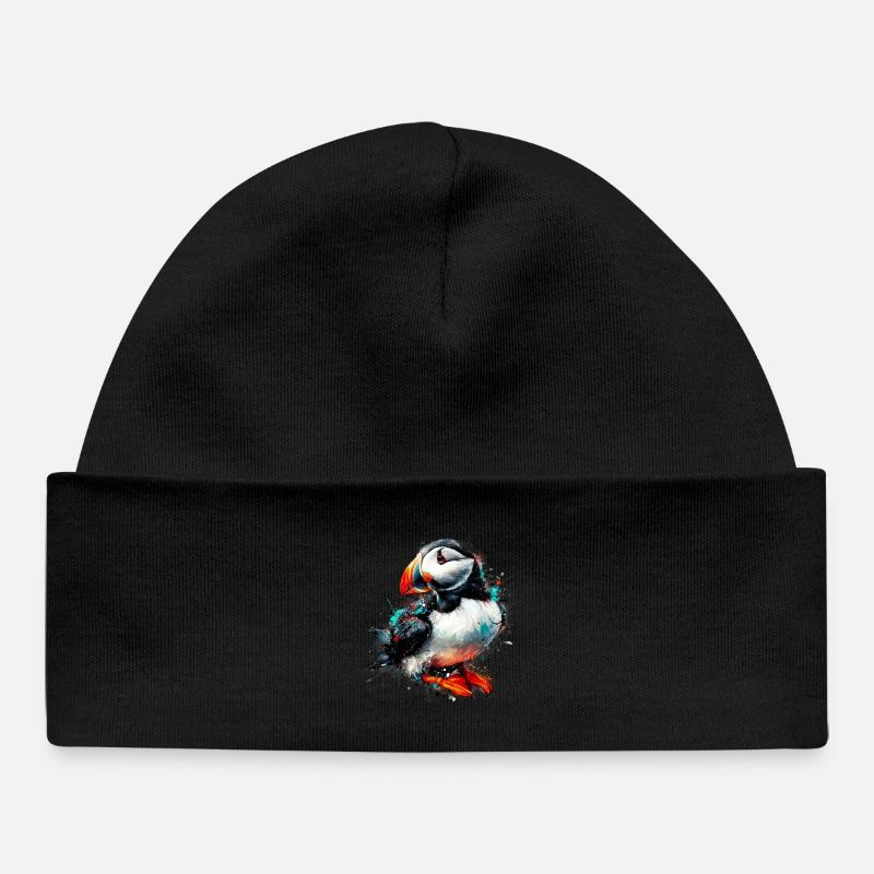 Macareux - Bonnet bébé bio - noir