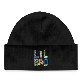 LIL BRO - Brother - Little Brother - Matching Look - Baby Organic Beanie - black - Front