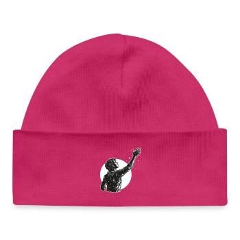 Cosmic Reach in Schwarz-Weiß - Baby Organic Mütze - hot Pink - Vorne