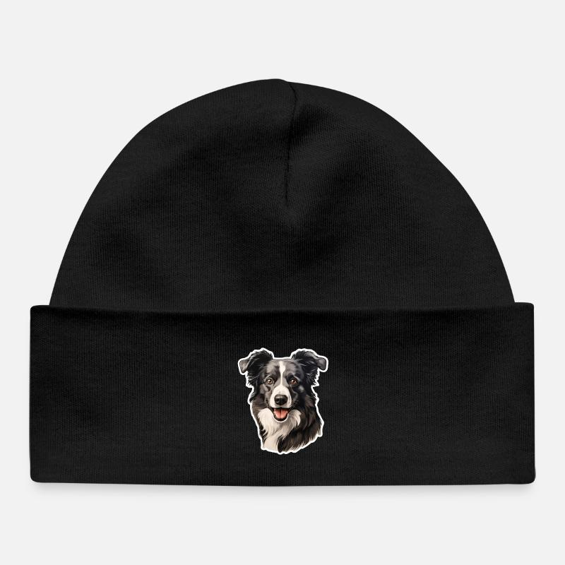 Border Collie - Bonnet bébé bio - noir