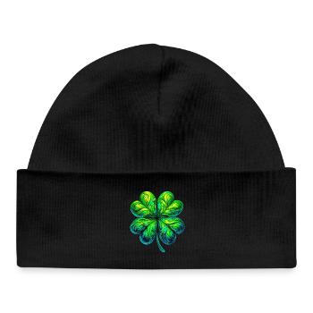 Four-leaf clover - Baby Organic Beanie - black - Front